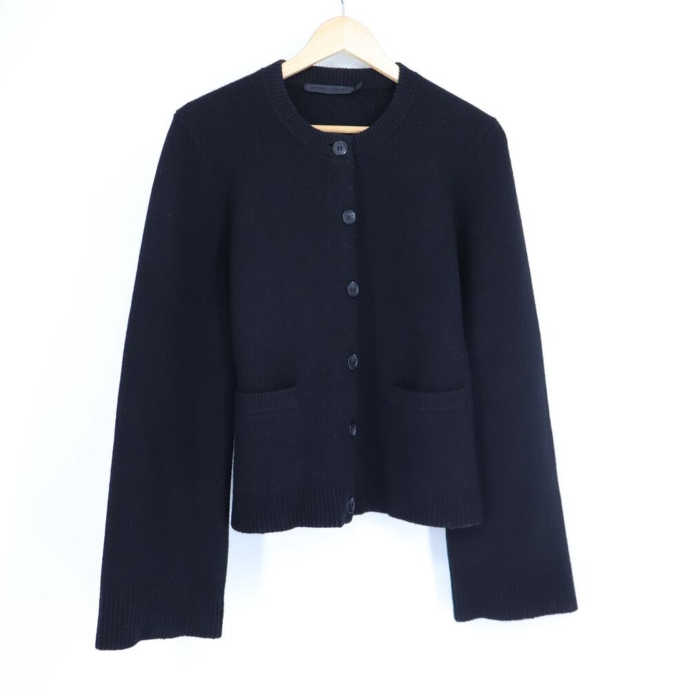Jenni Kayne Cooper Cardigan Black Wool Cashmere Wide Long Sleeve Women's M - Picture 3 of 14